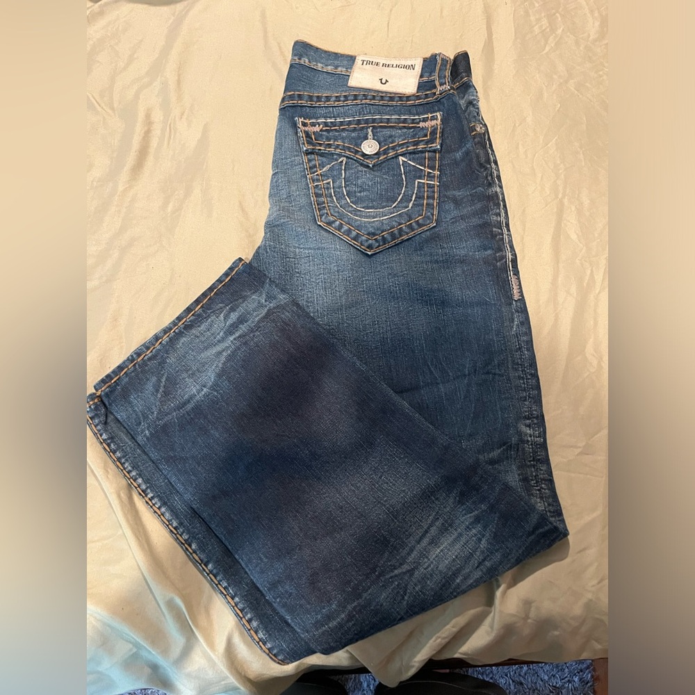 NWOT True Religion Ricky Relaxed Straight Jeans Size 36